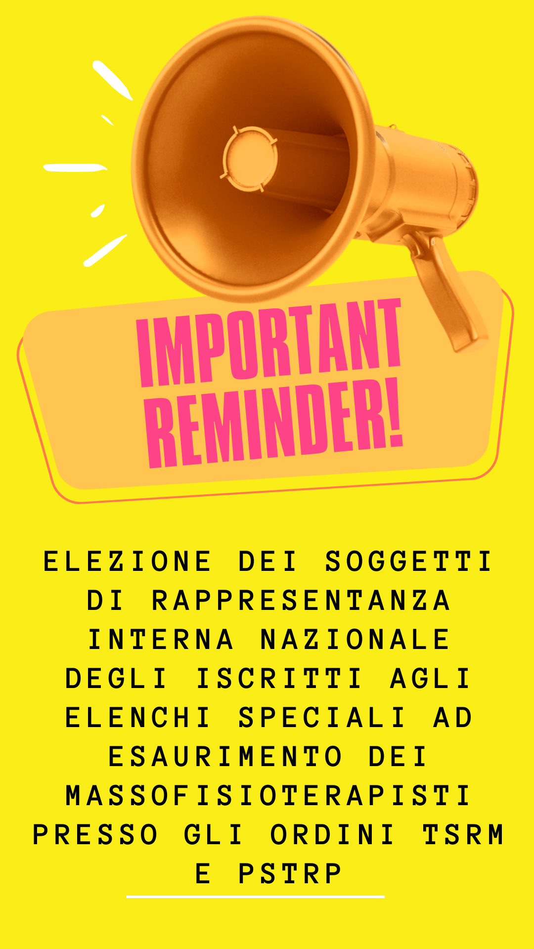 Elezione dei soggetti di rappresentanza interna nazionale degli iscritti agli elenchi speciali ad esaurimento dei Massofisioterapisti presso gli Ordini TSRM e PSTRP