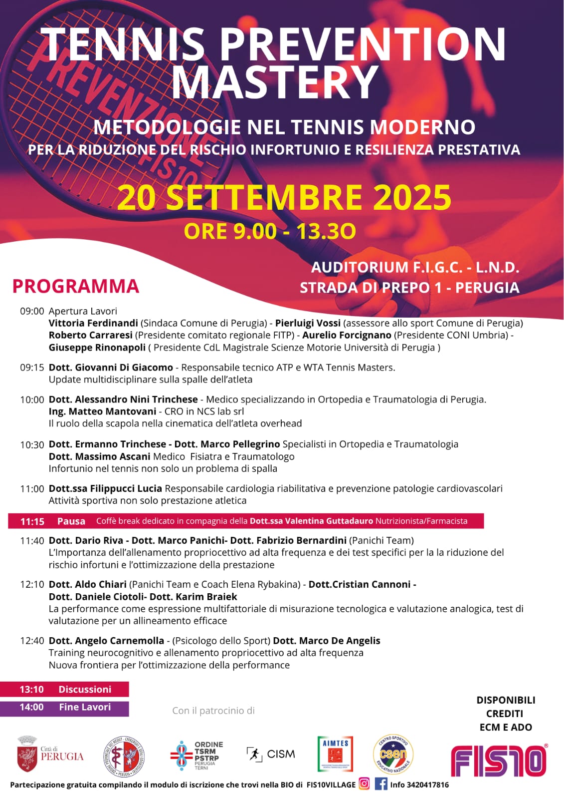 Tennis Prevention Mastery - 20 settembre 2025